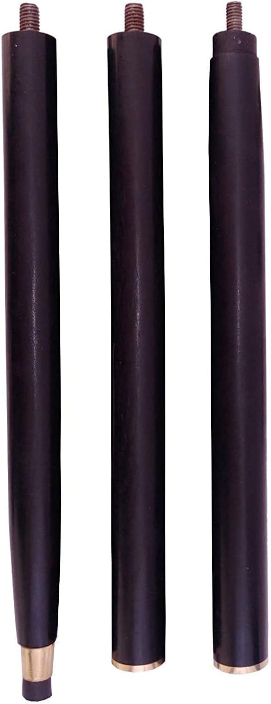 Black Shaft Silver Brass Handle Wooden Walking Cane L480287