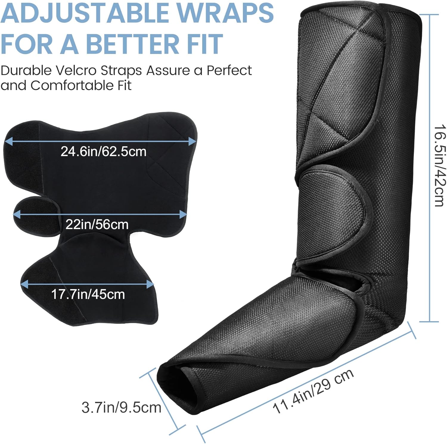 Leg Massager with Air Compression and Heat, Foot and Calf Massage Machine with Hand-held Controller X2856