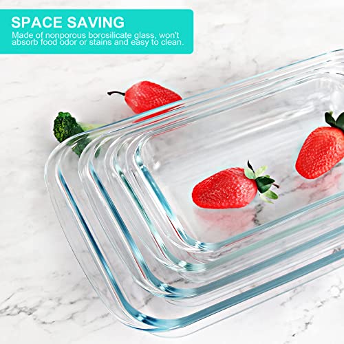 8-Pieces Rectangular Glass Baking Dish Set with Lids T93162