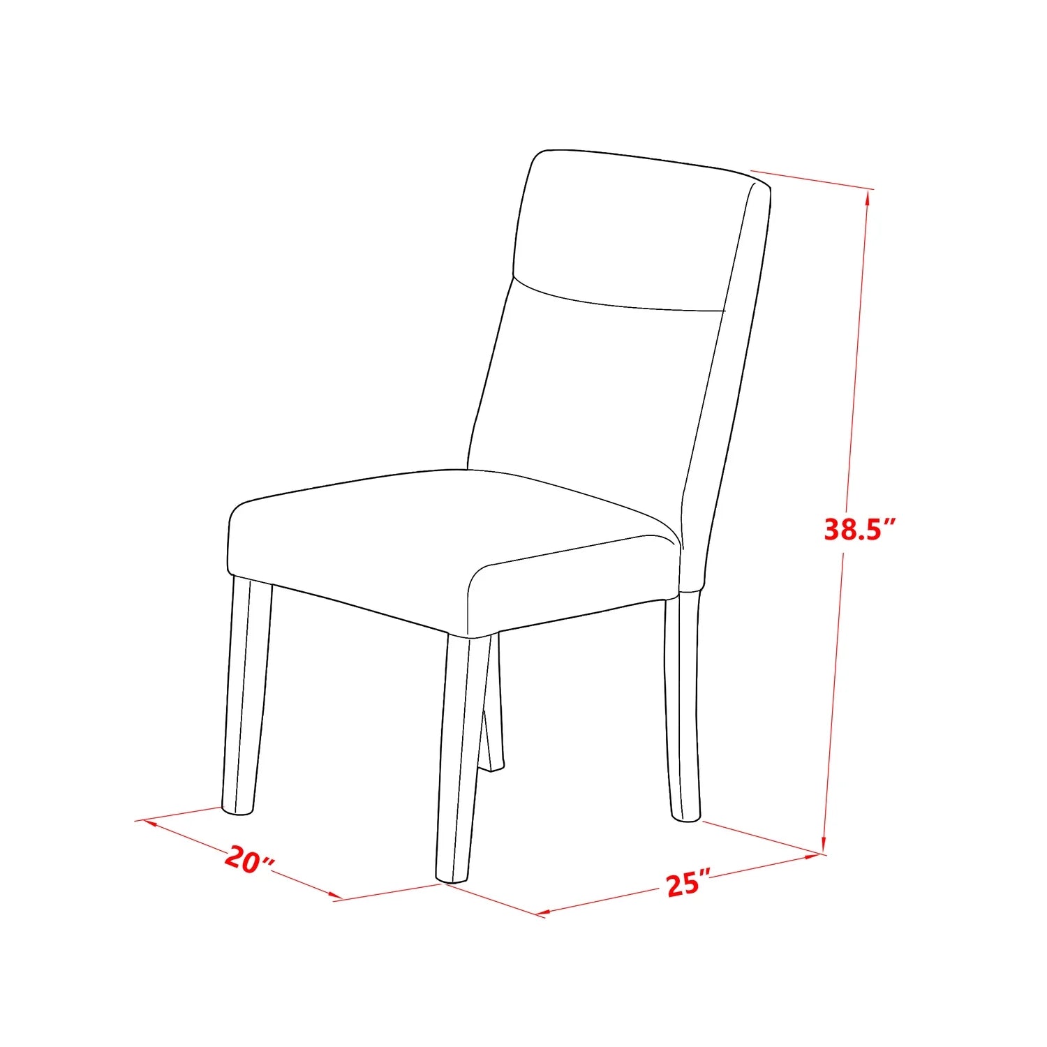Set Of 2 Parson Chair With Oak Finish Leg And Linen Fabric N12637