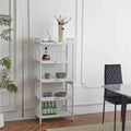White 5 Shelf Cabinet with Door and Shelves C41757