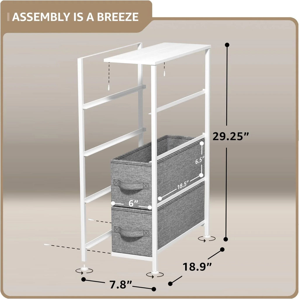Narrow 4-Drawer Dresser White I14114