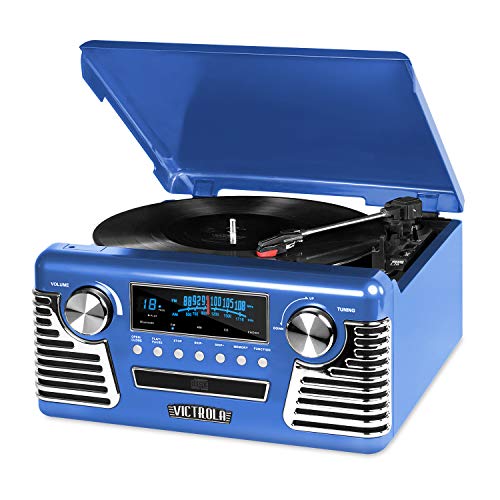 Black 3-Speed Turntable with CD Player, AM/FM Radio, Bluetooth P515544