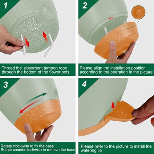 8/7/6.5/6/5.5/5 Inch White Self Watering Plastic Planters U52778