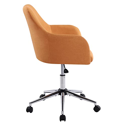 Beige Cotton Linen Swivel Desk Chair with Wheels R957334
