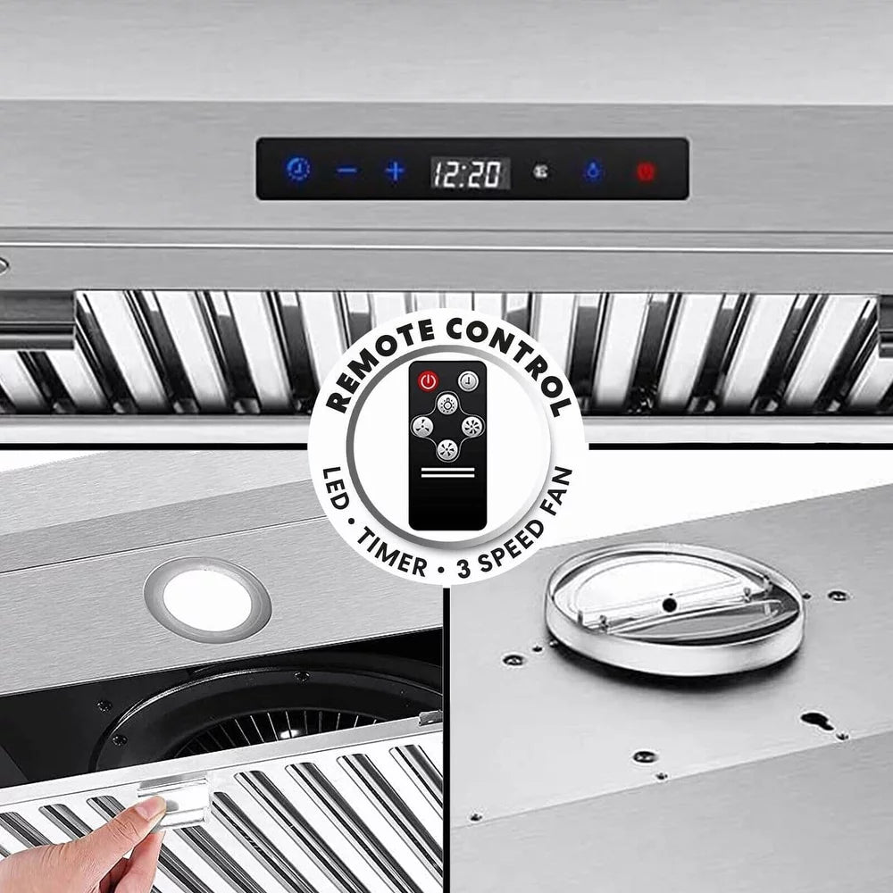 30 inch Stainless Steel Under Cabinet Range Hood with Dual Motors 600 CFM Q813953