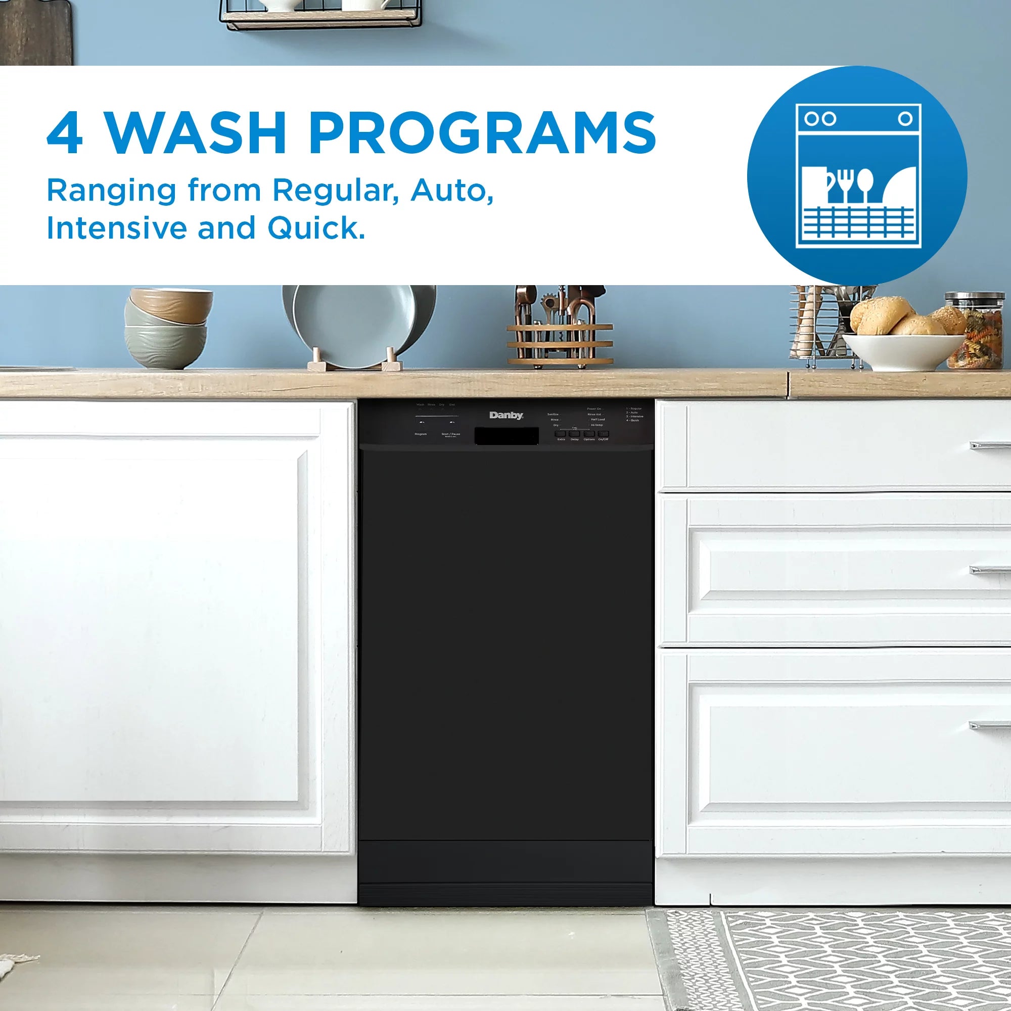 18" Wide Built-in Dishwasher in Black X764