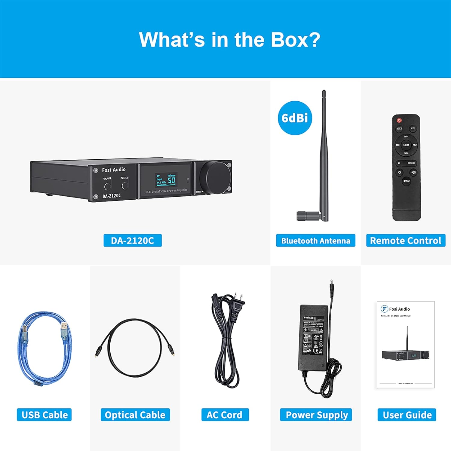 Bluetooth 5.0 Amplifier 240W Stereo 2.1 Channel Class D Compact Mini Power Amp A843
