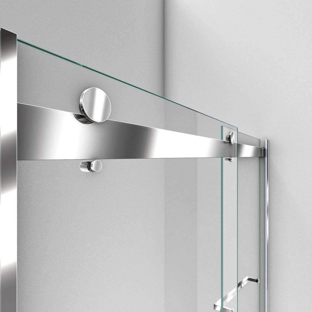 56-60 in. W x 76 in. H Frameless Bypass Shower Door in Satin E121