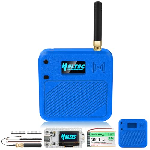 2 Pack ESP32 LoRa V3 Development Board with 915MHz Antennas + 3000mAh Battery + Meshtastic Case, ESP32-S3 SX1262 Integrated WiFi Bluetooth OLED Display for Arduino LoRaWAN IOT (Blue) D693347