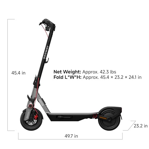 Electric Scooter, 20 MPH, 44-Mile Range, Self-Sealing Tubeless Tires, Front Hydraulic & Rear Elastomer Suspension T112568