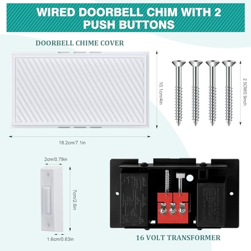 16V 10VA Two Sounds Doorbell Chime with 2 Lighted Push Buttons Y87397