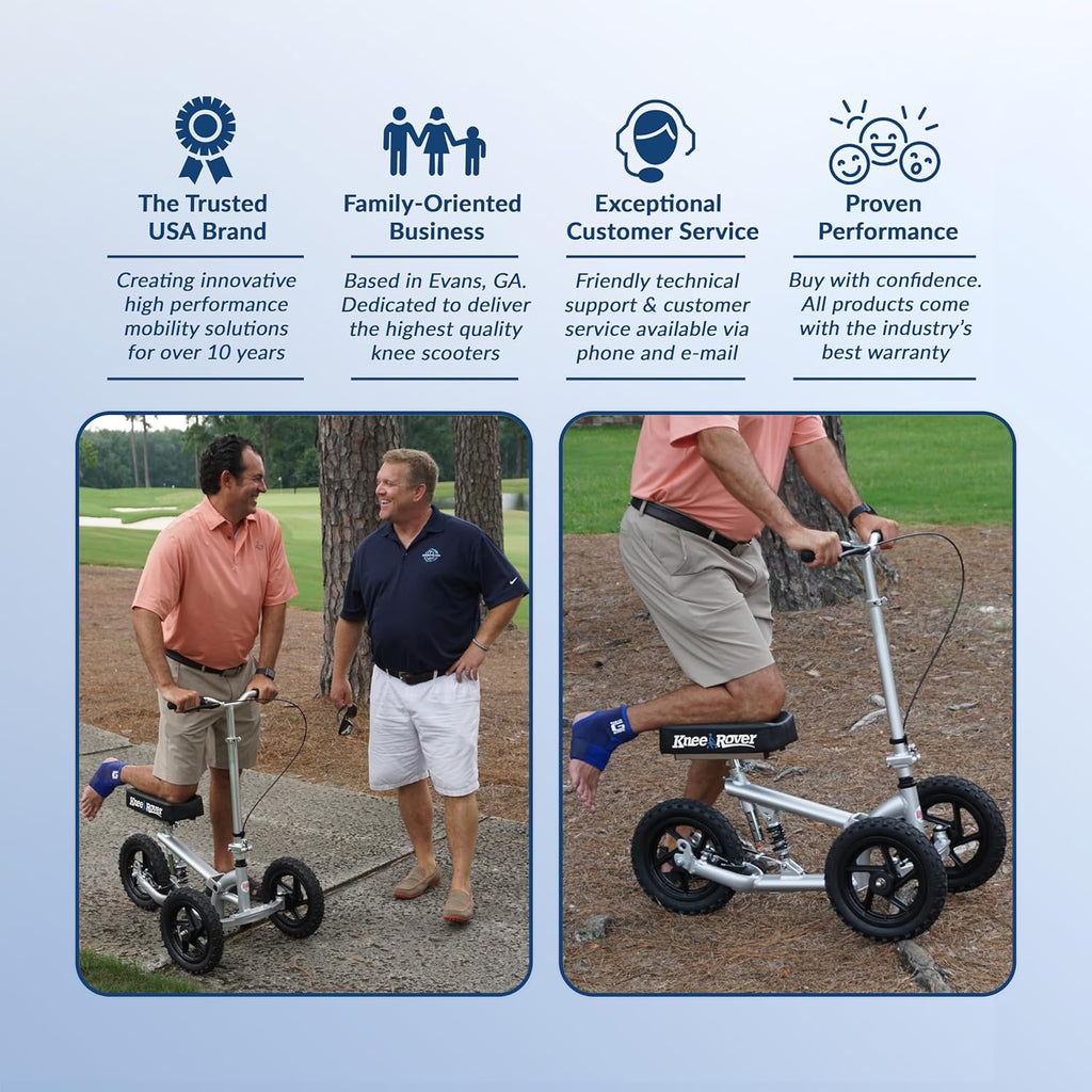 Silver All Terrain Knee Scooter with Shock Absorber U67207
