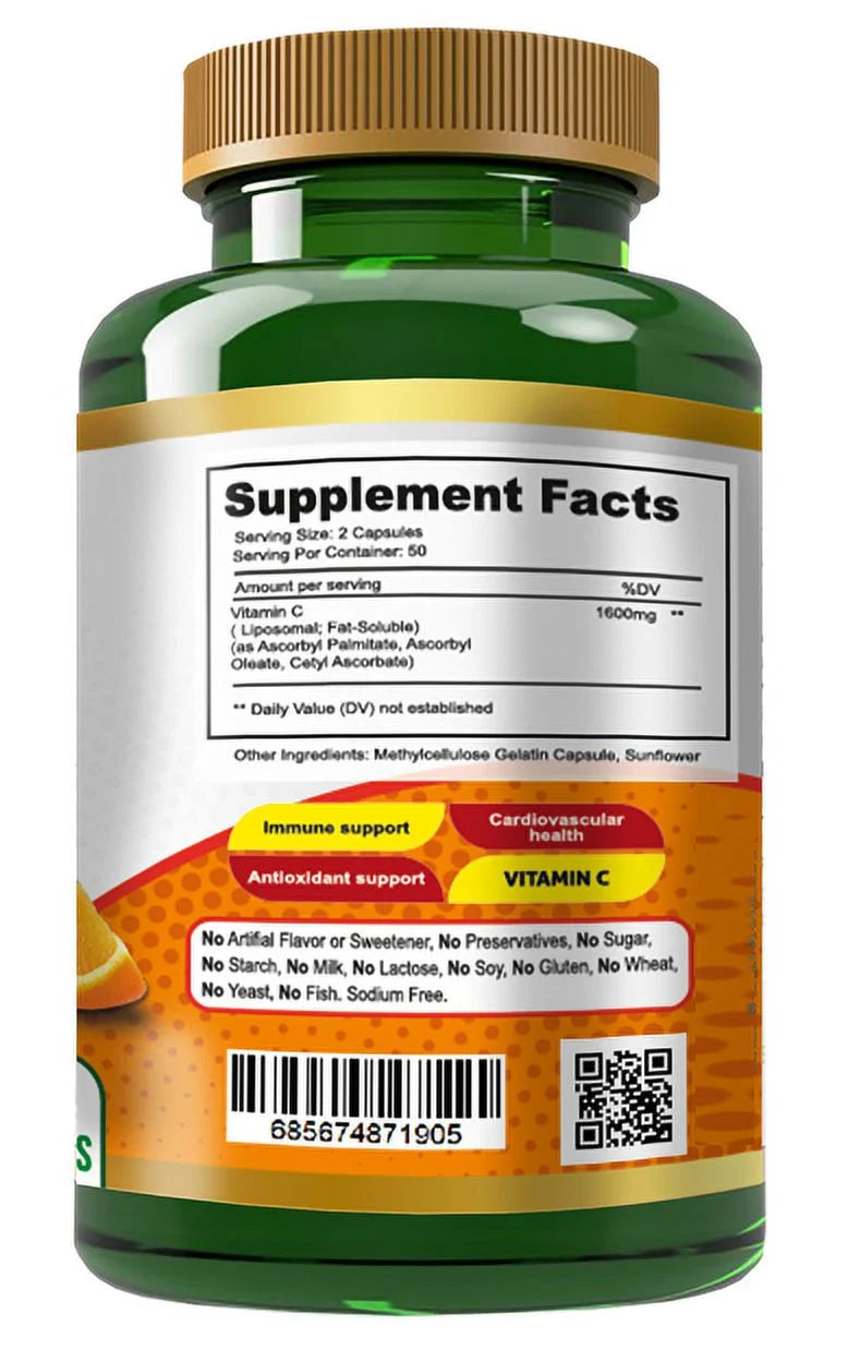 Liposomal Vitamin C 1600mg 100 Capsules C8660