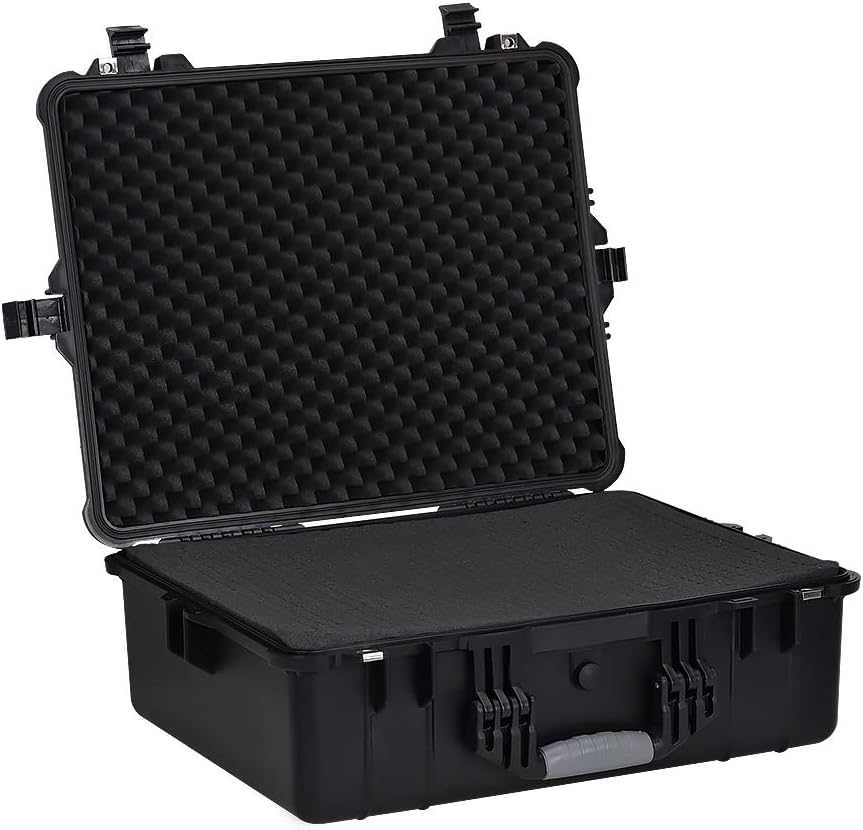 Portable Waterproof Hard Case with Customizable Fit Foam Insert, Black W3343