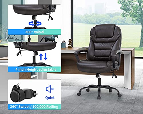 White PU Leather Ergonomic Desk Chair P93231