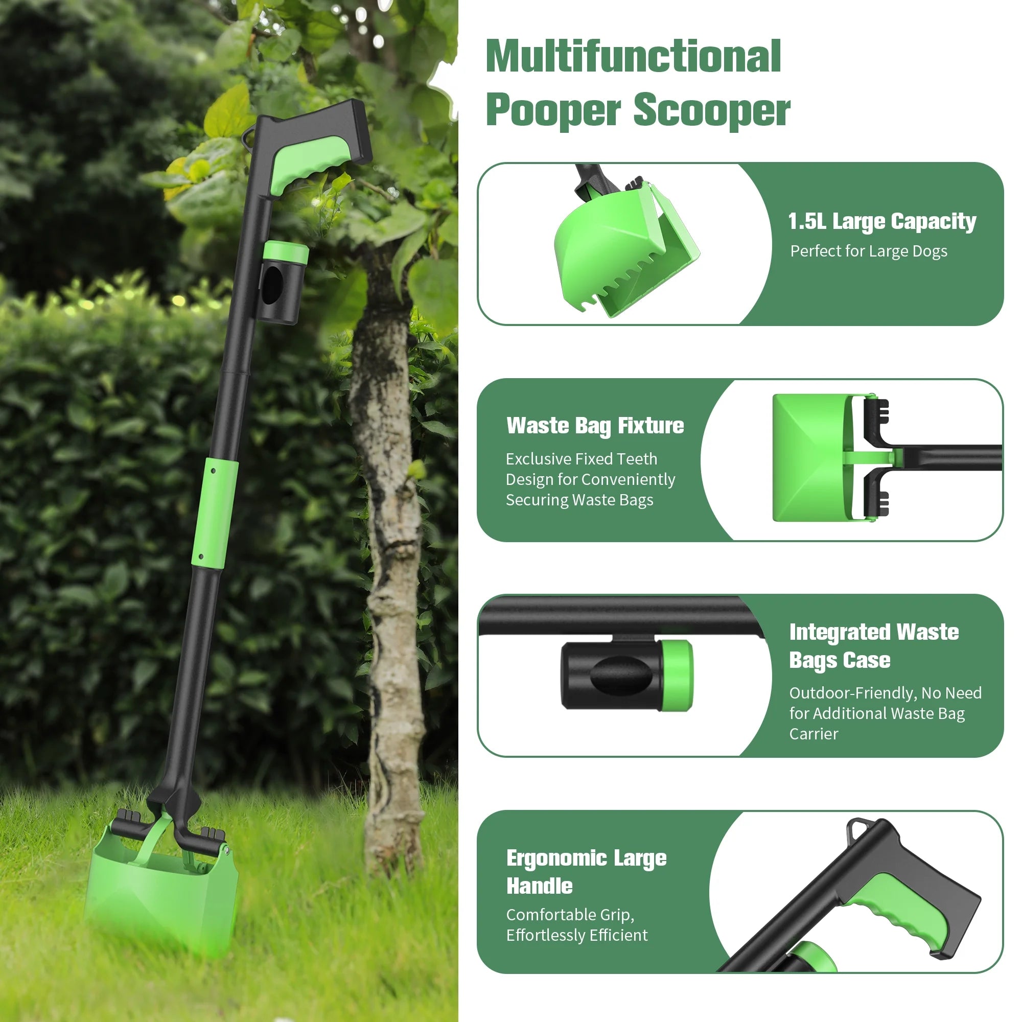 32" Foldable Poop Scooper with Bag and Bag Holder R63381