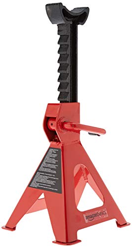 3 Ton Capacity Steel Auto Stands, 1 Pair, Black and Red Q731450