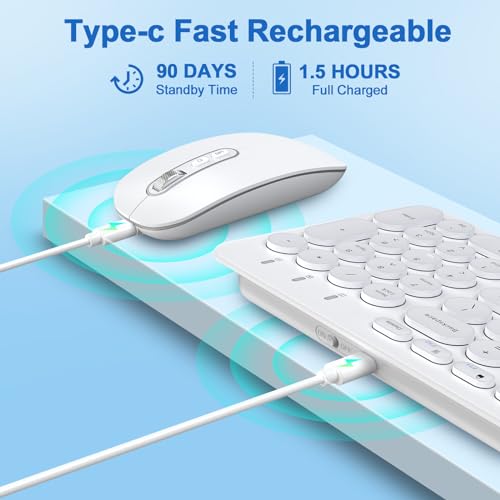 Black Rechargeable Dual-Mode Bluetooth 5.1 USB Wireless Keyboard and Mouse Combo N326329