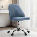 Armless Fabric Office Chair with Wheels Adjustable Swivel N291