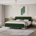 Green Full Size Upholstered Platform Bed Frame with Button Tufted Headboard C63788