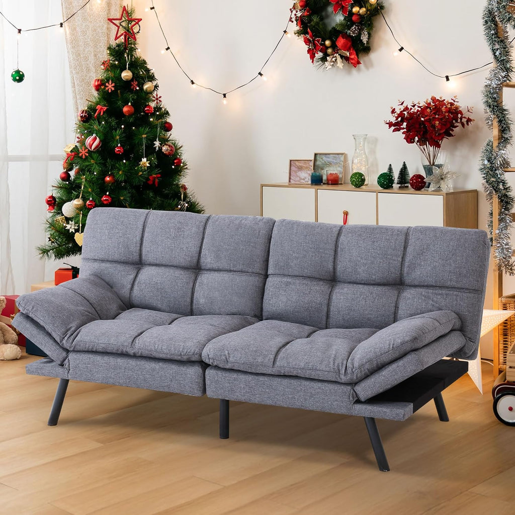 Gray Memory Foam Convertible Sofa Bed C545