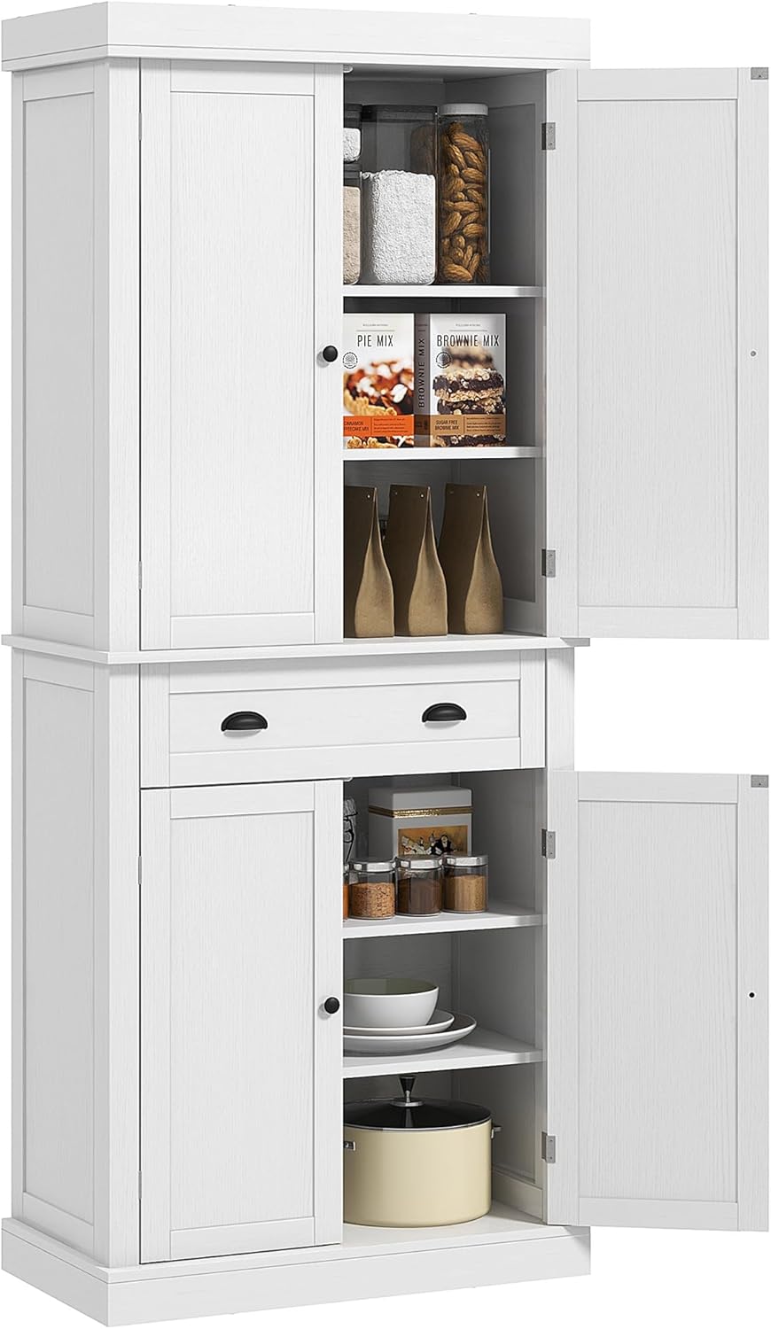 72.5" Height Kitchen Pantry Cabinet with 4 Doors, One Drawer, 3 Adjustable Shelves R262187