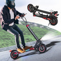 1200W Electric Scooter with Seat 11" Offroad 34MPH Speed 31-35 Miles Range 48V 18Ah Folding E Scooter M762729