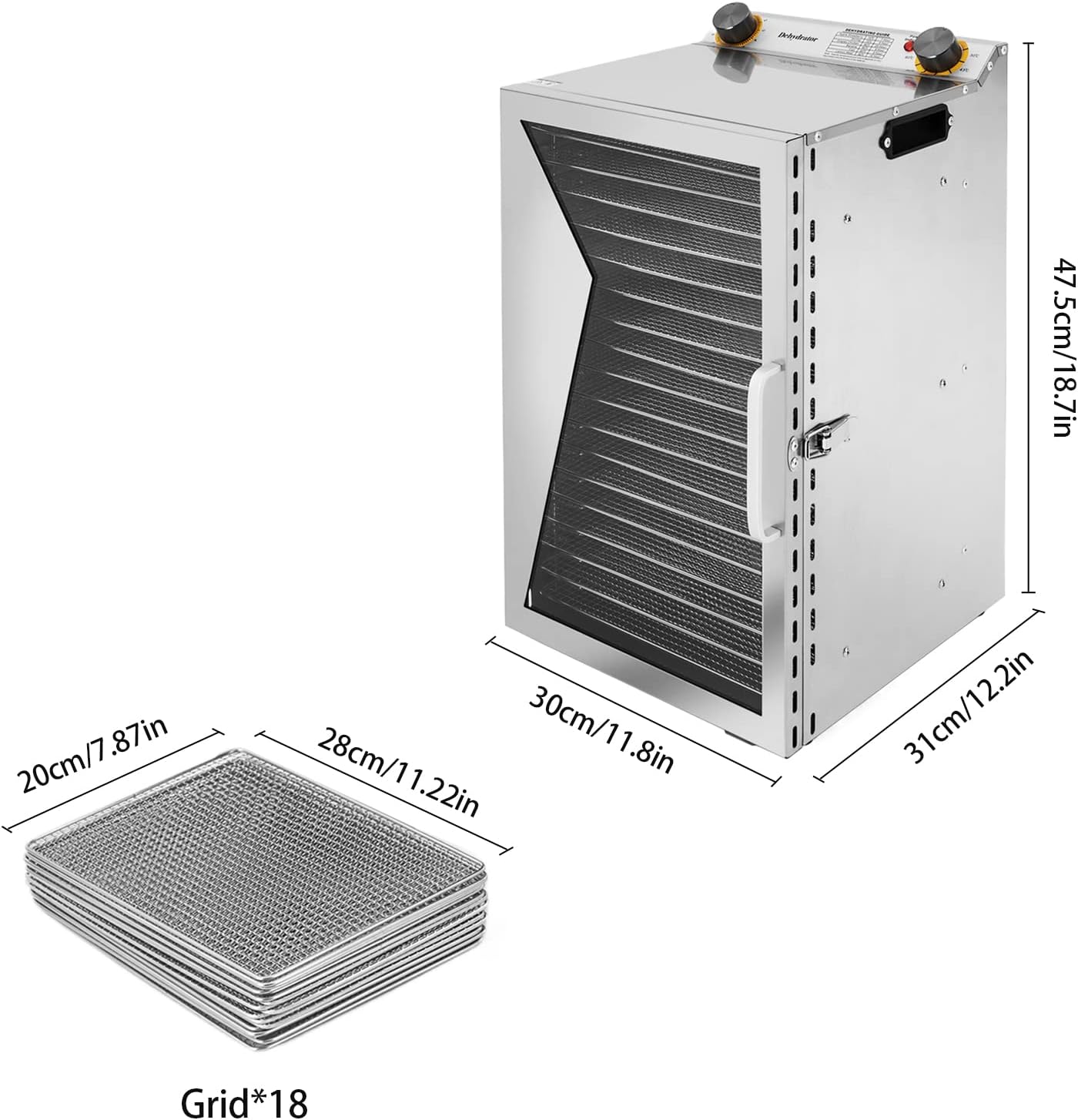 18 Stainless Steel Trays Food Dehydrator G2094