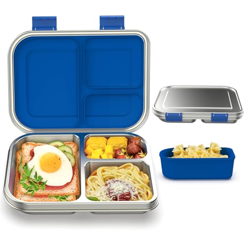 Pink 3 Compartments Leak Proof Stainless Steel Bento Lunch Box N1817