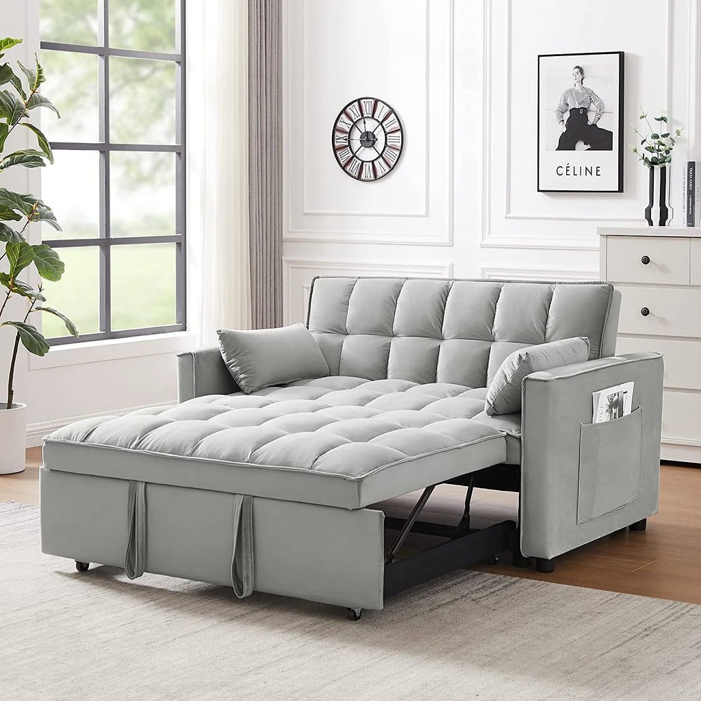 Velvet Loveseat Sofa Couch With Toss Pillows Y7260