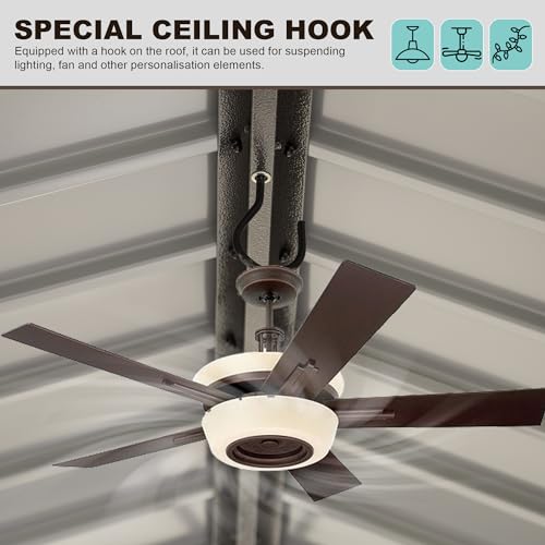 Brown Hardtop Grill Gazebo with 2 Side Shelves Y559