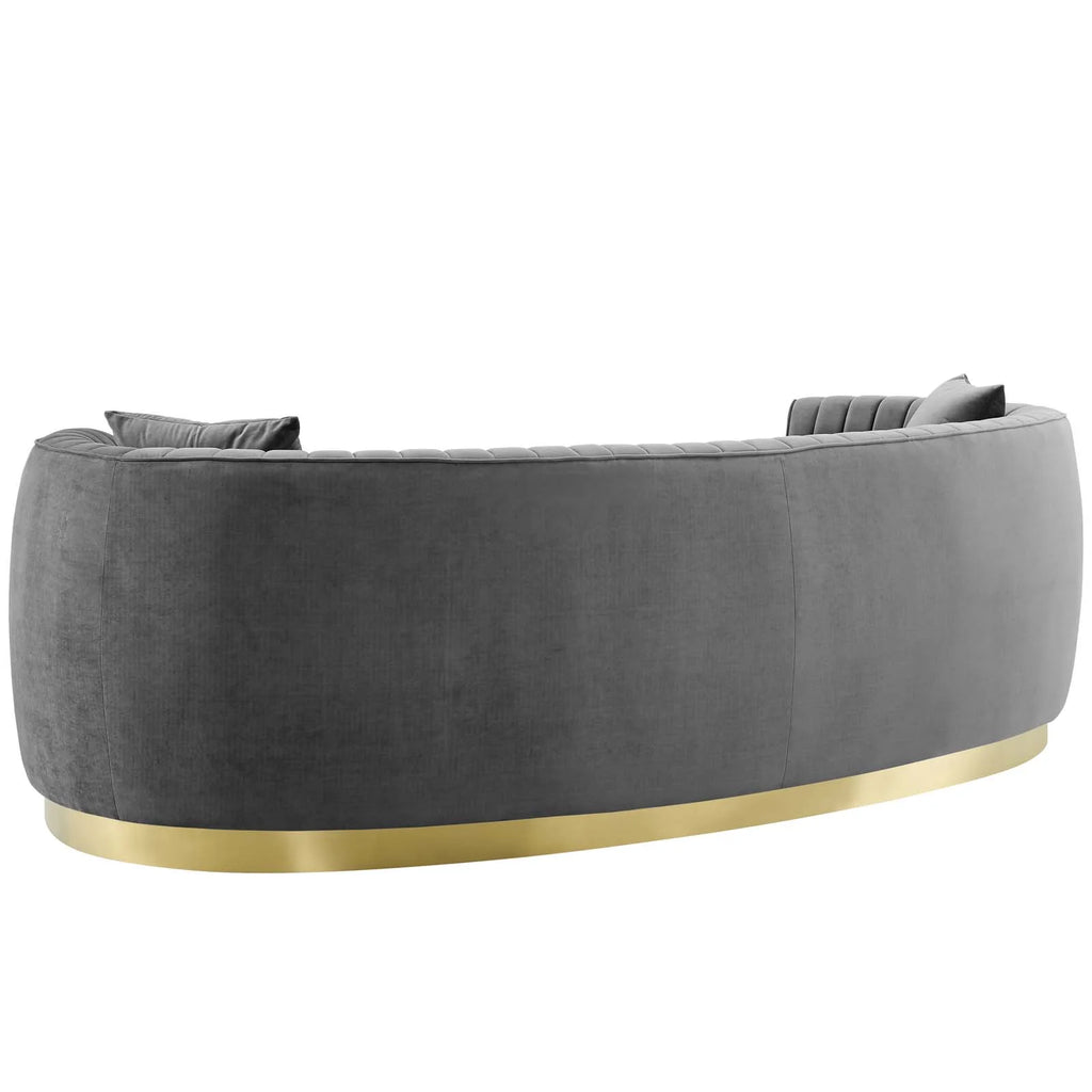 Grey Velvet Sofa D7403