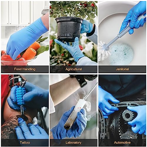 Disposable Nitrile Gloves 6 mil Blue Heavy Duty Latex Free S35108