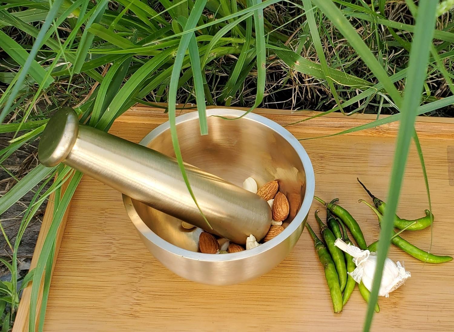 Brass Mortar Pestle Set, 4.5 Inches J60658