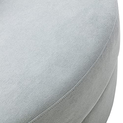 Oversized Beige Corduroy Swivel Accent Barrel Chair with Storage Ottoman and 4 Pillows Z728