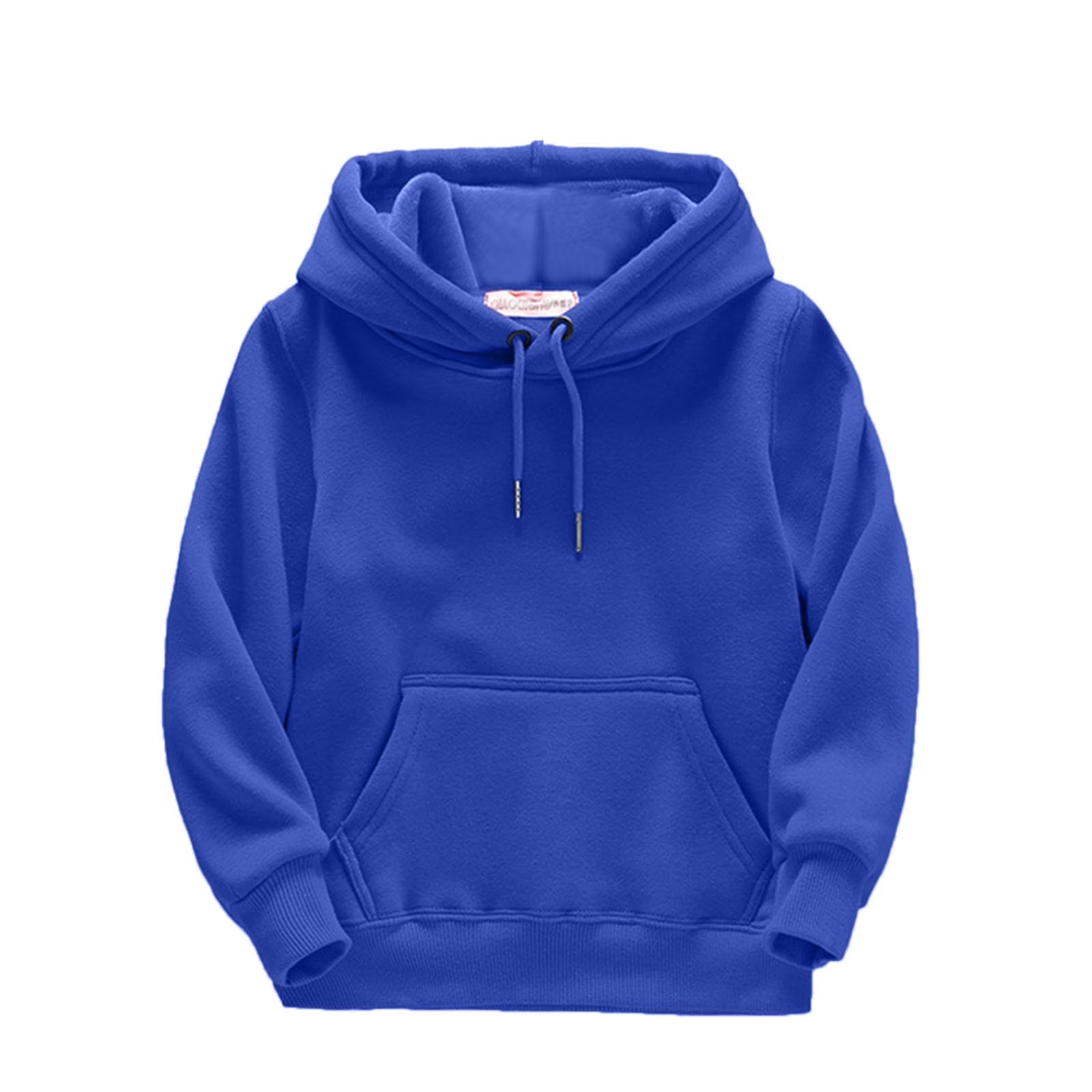Boys Hoodies Winter Drawstring Hooded Solid Color Print Kids Pullover with Pockets (Blue) B3876
