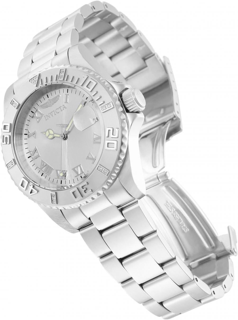 Silver Dial Diamond Accented Watch Y526682
