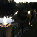 Speckled Grey Stone Solar Pier Mount Light V964