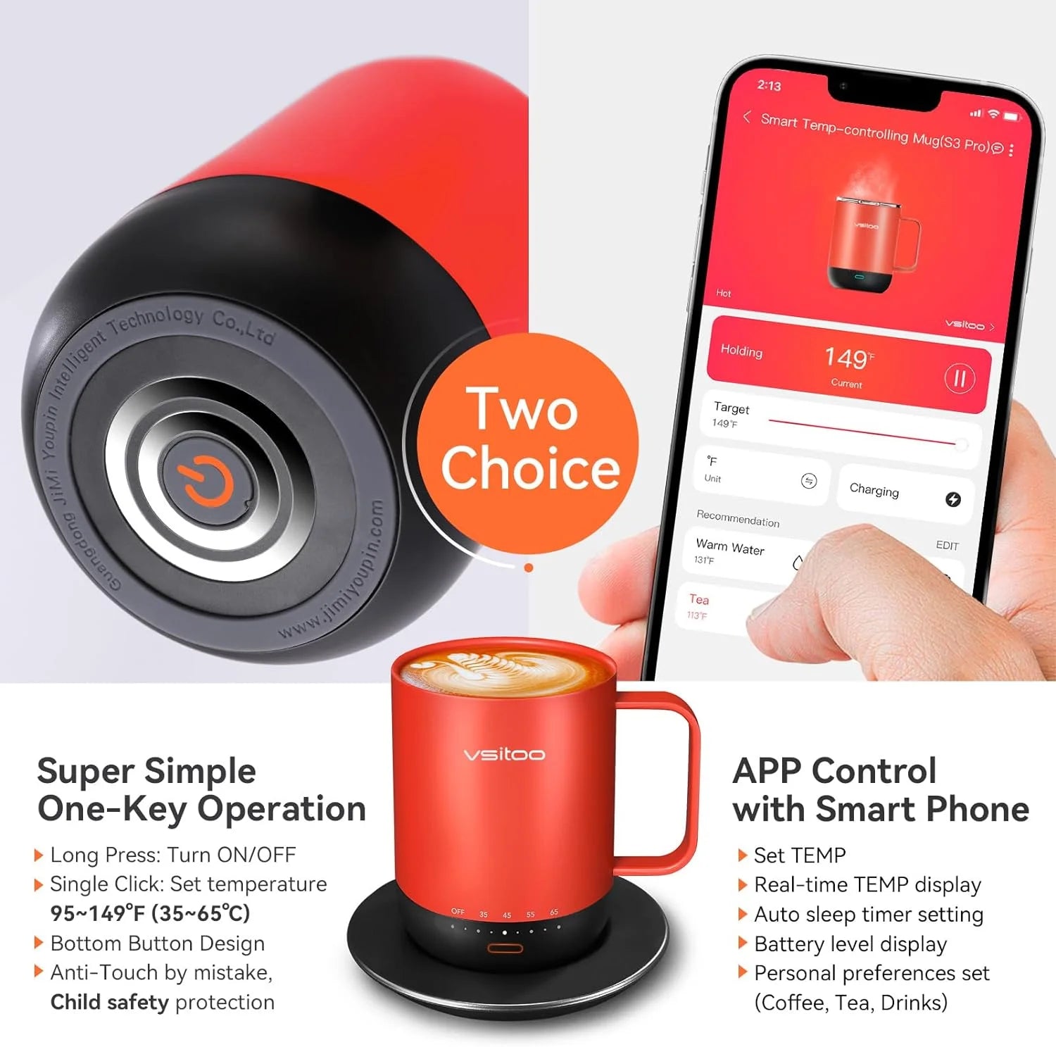14 oz Self Heating Coffee Mug with Lid R397