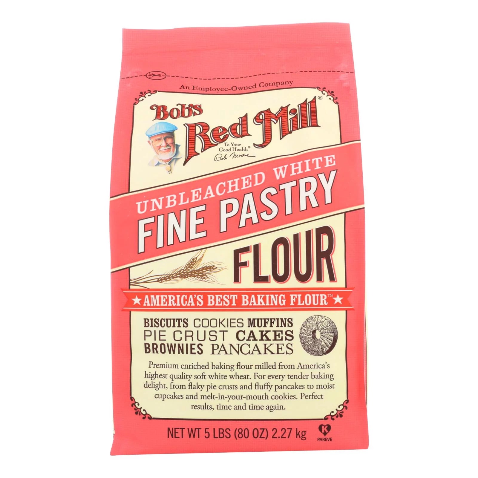 Unbleached White Fine Pastry Flour, 5 Lb, Case Of 4 Q72875