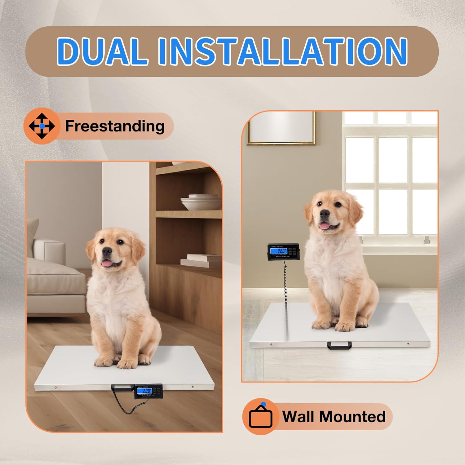 Digital Pet Scale Max 660lbs Heavy Duty with Power Adapter C905