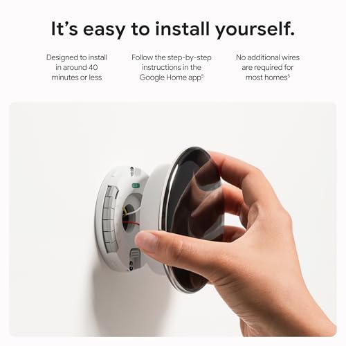 Polished Silver Smart Thermostat with Temperature Sensor F739070