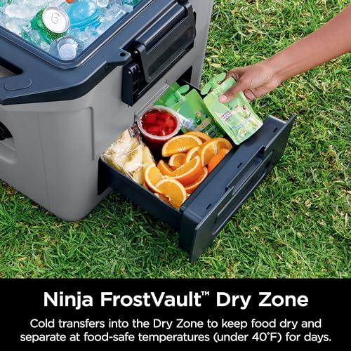 Slate Gray 50qt Hard Cooler with Dry Storage Drawer B4107