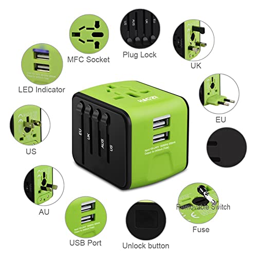 Universal Travel Adapter with UK/US/AUS/EU Plugs and Socket E304
