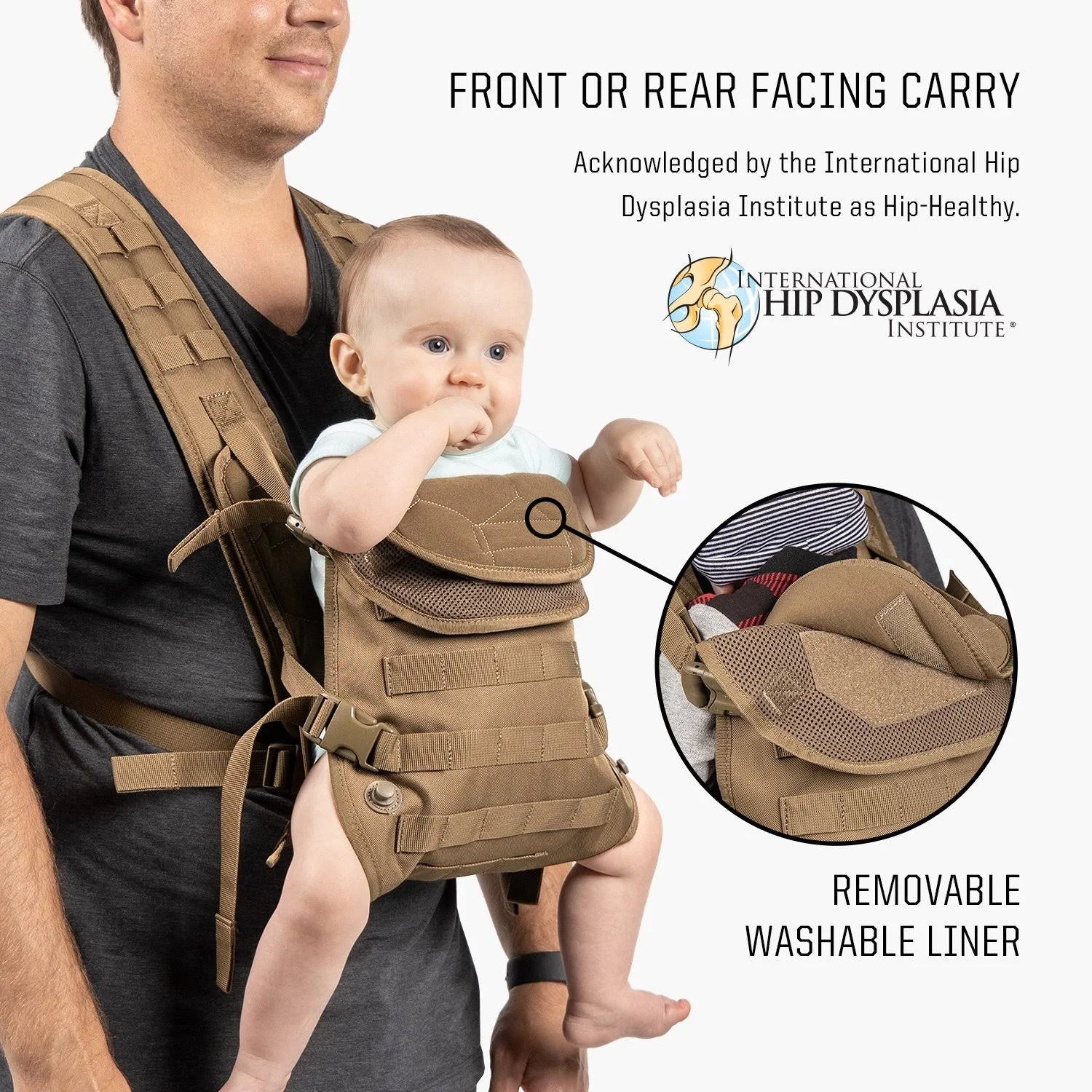 Coyote Brown Tactical Diaper Bag and Baby Carrier Bundle F8549