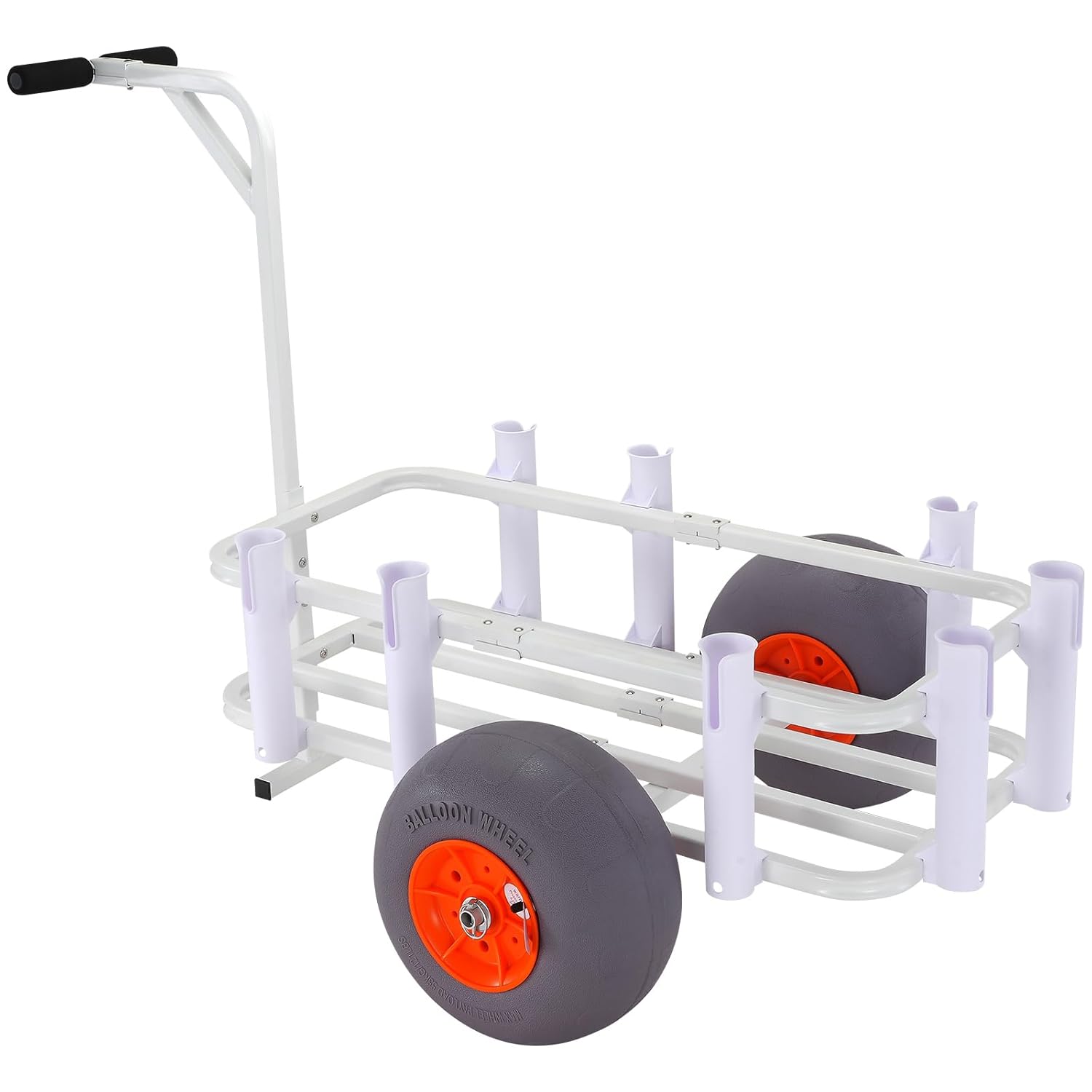 Heavy-Duty Aluminum Beach Fishing Cart with 8 Rod Holders I704