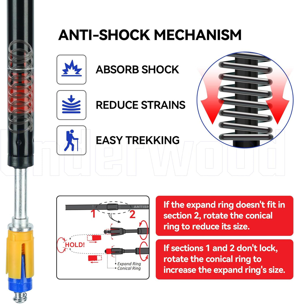 4 Pack Adjustable Aluminum Trekking Poles E661