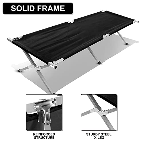 Folding Camping Cot with Storage Bag Black M29366