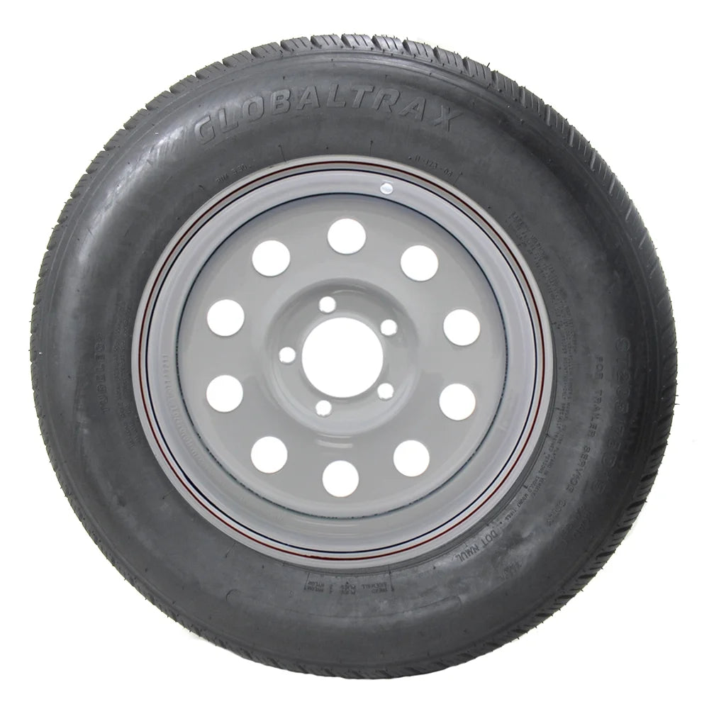 5 Bolt White Mod Wheel Trailer Tire K63800